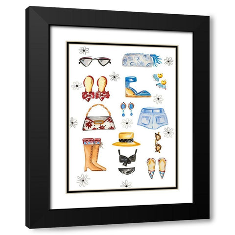 Fashion Accessories Black Modern Wood Framed Art Print with Double Matting by Del Sol, Ani