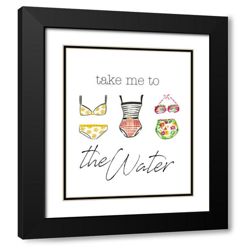 Take Me to the Water Black Modern Wood Framed Art Print with Double Matting by Del Sol, Ani