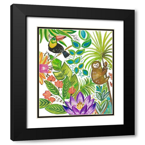 Tropical Wildlife II Black Modern Wood Framed Art Print with Double Matting by Del Sol, Ani