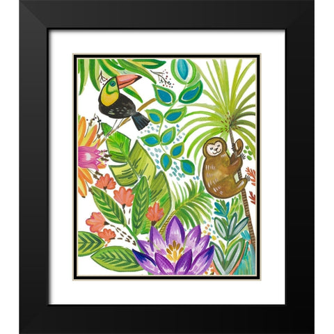 Tropical Wildlife II Black Modern Wood Framed Art Print with Double Matting by Del Sol, Ani