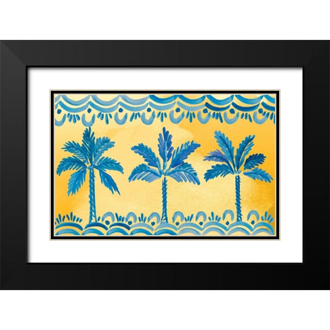 Sunny Palms Black Modern Wood Framed Art Print with Double Matting by Del Sol, Ani