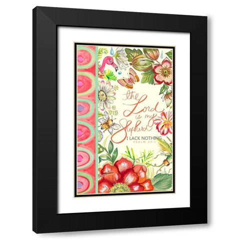 Lord is my Shepherd Black Modern Wood Framed Art Print with Double Matting by Del Sol, Ani
