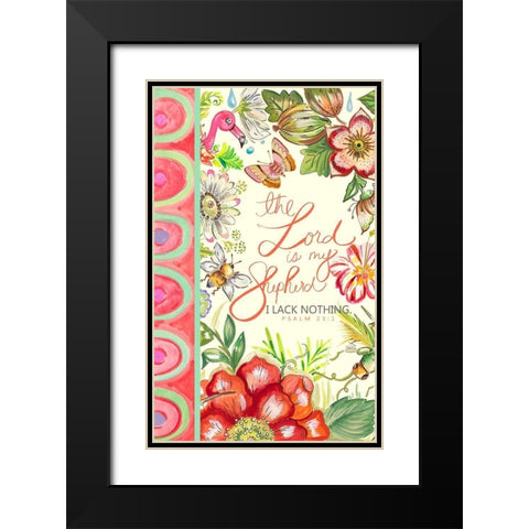 Lord is my Shepherd Black Modern Wood Framed Art Print with Double Matting by Del Sol, Ani