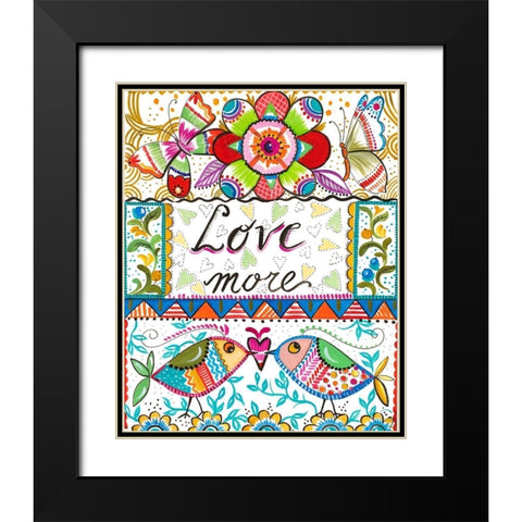 Love More Black Modern Wood Framed Art Print with Double Matting by Del Sol, Ani