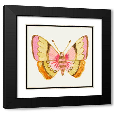 Bright Butterfly Black Modern Wood Framed Art Print with Double Matting by Del Sol, Ani