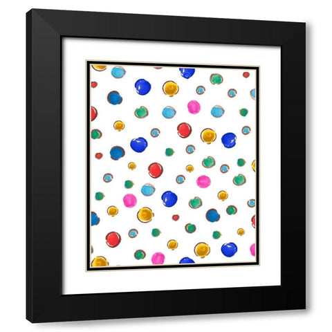 Polka Dots Black Modern Wood Framed Art Print with Double Matting by Del Sol, Ani