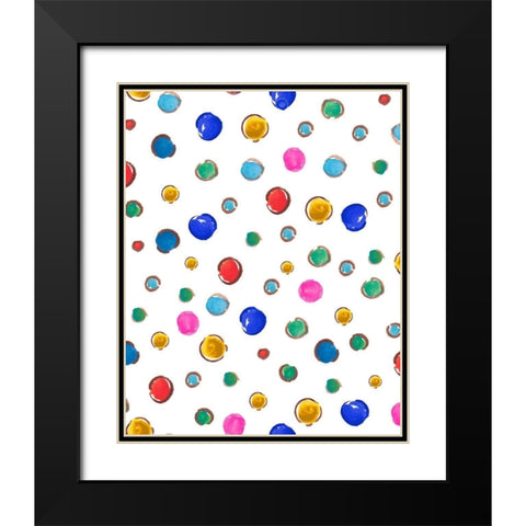 Polka Dots Black Modern Wood Framed Art Print with Double Matting by Del Sol, Ani