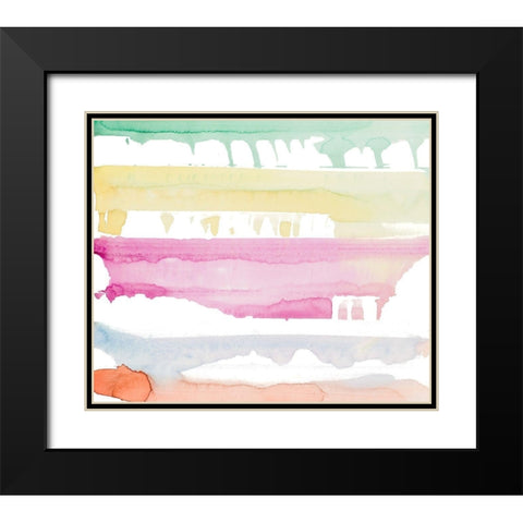 Watercolor Rainbow Abstract Black Modern Wood Framed Art Print with Double Matting by Bryant, Susan