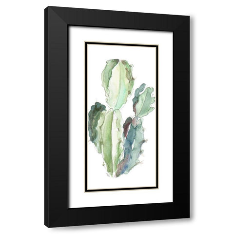 Succulent Motif Panel I Black Modern Wood Framed Art Print with Double Matting by Loreth, Lanie