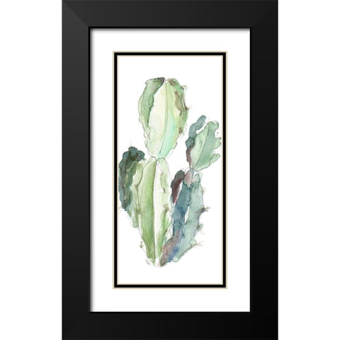 Succulent Motif Panel I Black Modern Wood Framed Art Print with Double Matting by Loreth, Lanie