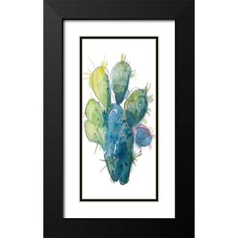 Succulent Motif Panel IV Black Modern Wood Framed Art Print with Double Matting by Loreth, Lanie