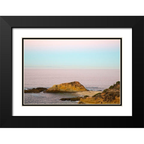 Rocky Shoreline At Dusk Black Modern Wood Framed Art Print with Double Matting by Mansfield, Kathy
