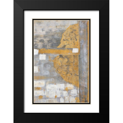 Golden Azteca I Black Modern Wood Framed Art Print with Double Matting by Pattinian, Merri