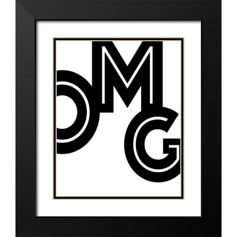 OMG Black Modern Wood Framed Art Print with Double Matting by Quach, Anna