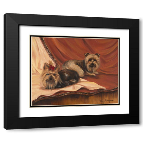 Terrier Couple Black Modern Wood Framed Art Print with Double Matting by Hakimipour, Tiffany