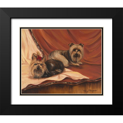 Terrier Couple Black Modern Wood Framed Art Print with Double Matting by Hakimipour, Tiffany