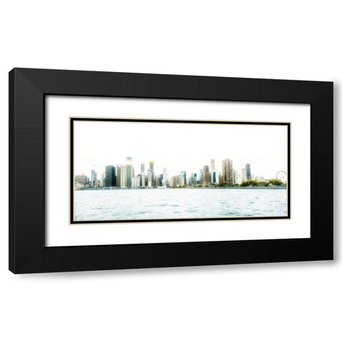 Chicago Coastline Black Modern Wood Framed Art Print with Double Matting by Bill Carson Photography