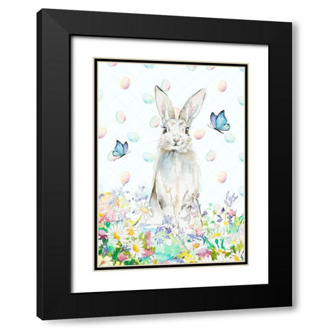 Tall Easter Bunny Black Modern Wood Framed Art Print with Double Matting by Pinto, Patricia