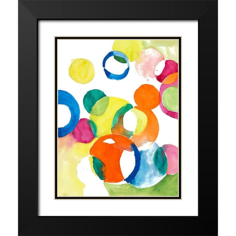 Colorful Circles Black Modern Wood Framed Art Print with Double Matting by Loreth, Lanie