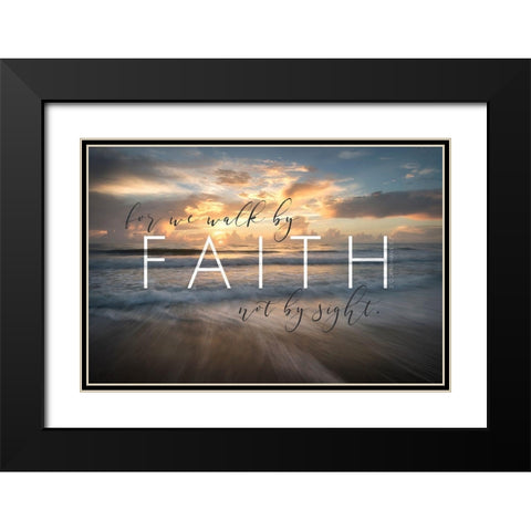 Walk by Faith Black Modern Wood Framed Art Print with Double Matting by Amos, Andy