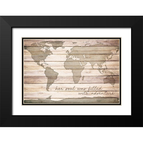 Filled with Adventure Black Modern Wood Framed Art Print with Double Matting by SD Graphics Studio