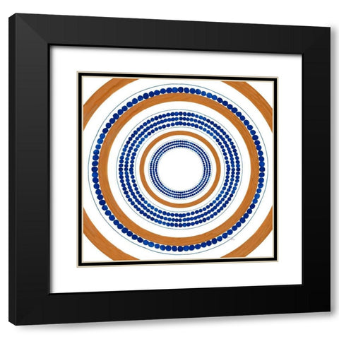 Italian Dotted Circle Tile Black Modern Wood Framed Art Print with Double Matting by Pinto, Patricia