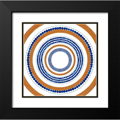 Italian Dotted Circle Tile Black Modern Wood Framed Art Print with Double Matting by Pinto, Patricia
