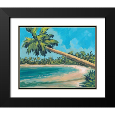 A Palm Tree Away Black Modern Wood Framed Art Print with Double Matting by Meneely, Dan