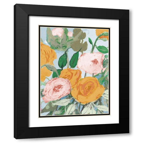 Summer Roses Black Modern Wood Framed Art Print with Double Matting by Maria, Robin