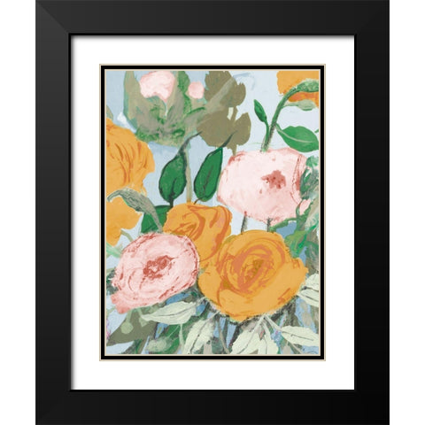 Summer Roses Black Modern Wood Framed Art Print with Double Matting by Maria, Robin