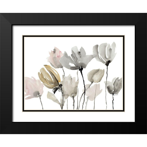 Follow Your Dreams Floral Horizontal Black Modern Wood Framed Art Print with Double Matting by Loreth, Lanie