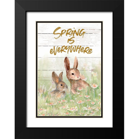 Spring Is Everywhere Black Modern Wood Framed Art Print with Double Matting by Diannart
