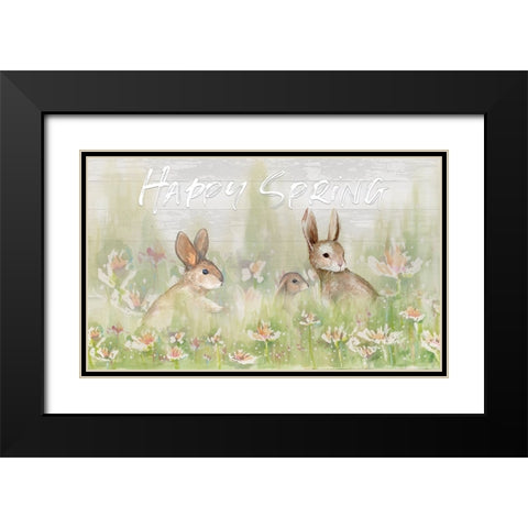 Happy Spring (rectangle) Black Modern Wood Framed Art Print with Double Matting by Diannart