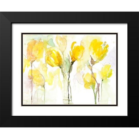 Yellow Garden Black Modern Wood Framed Art Print with Double Matting by Loreth, Lanie