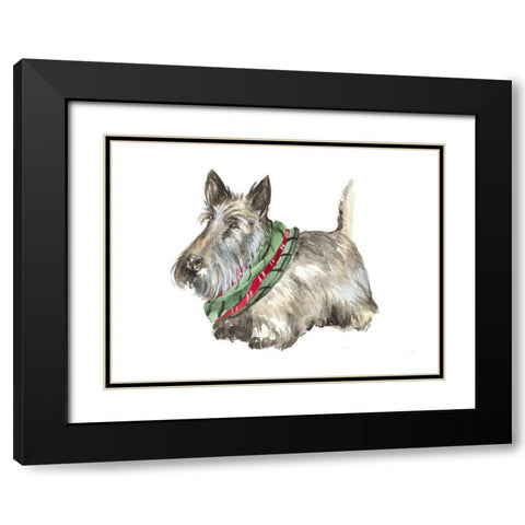Black Scotty Black Modern Wood Framed Art Print with Double Matting by Loreth, Lanie