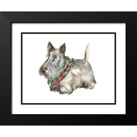 Black Scotty Black Modern Wood Framed Art Print with Double Matting by Loreth, Lanie