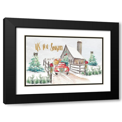 Christmas on the Farm Black Modern Wood Framed Art Print with Double Matting by Pinto, Patricia