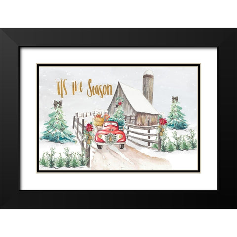 Christmas on the Farm Black Modern Wood Framed Art Print with Double Matting by Pinto, Patricia