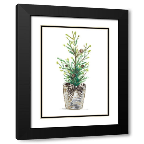 Christmas Fir II Black Modern Wood Framed Art Print with Double Matting by Pinto, Patricia
