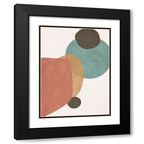 Autumn Shapes II Black Modern Wood Framed Art Print with Double Matting by SD Graphics Studio