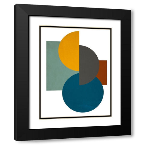 Simple Shapes on White I Black Modern Wood Framed Art Print with Double Matting by SD Graphics Studio