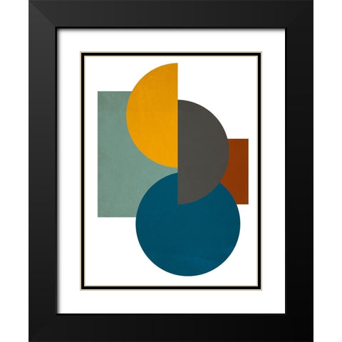 Simple Shapes on White I Black Modern Wood Framed Art Print with Double Matting by SD Graphics Studio