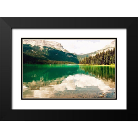 Clear Lake View Black Modern Wood Framed Art Print with Double Matting by Peck, Gail