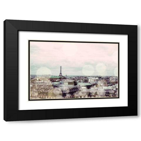 Rooftop Paris Black Modern Wood Framed Art Print with Double Matting by Navas, Emily