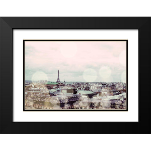 Rooftop Paris Black Modern Wood Framed Art Print with Double Matting by Navas, Emily