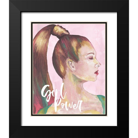 Girl Power Black Modern Wood Framed Art Print with Double Matting by Medley, Elizabeth