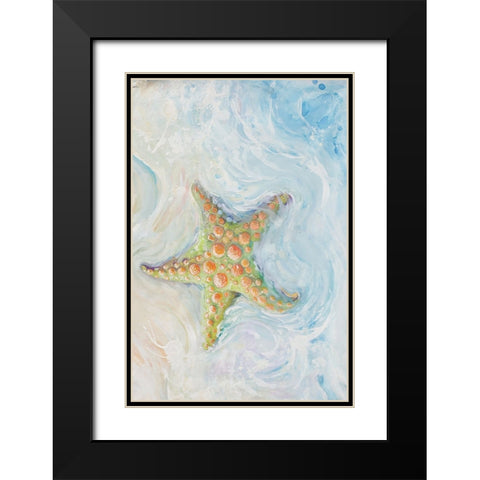 Watercolor Starfish I Black Modern Wood Framed Art Print with Double Matting by Diannart
