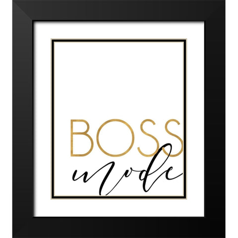 Boss Mode Black Modern Wood Framed Art Print with Double Matting by Quach, Anna