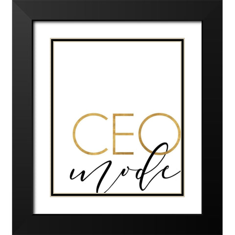 CEO Mode Black Modern Wood Framed Art Print with Double Matting by Quach, Anna