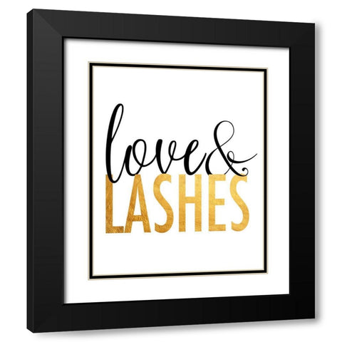 Love And Lashes Black Modern Wood Framed Art Print with Double Matting by Quach, Anna